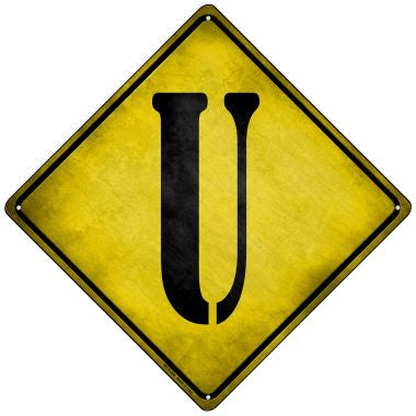 Letter U Xing Novelty Mini Metal Crossing Sign MCX-286