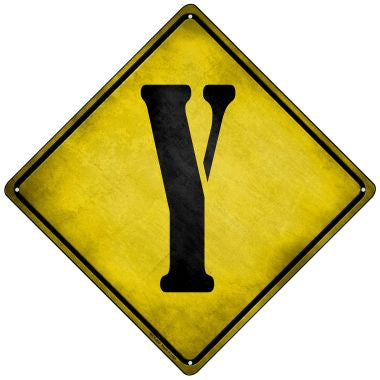 Letter Y Xing Novelty Mini Metal Crossing Sign MCX-290