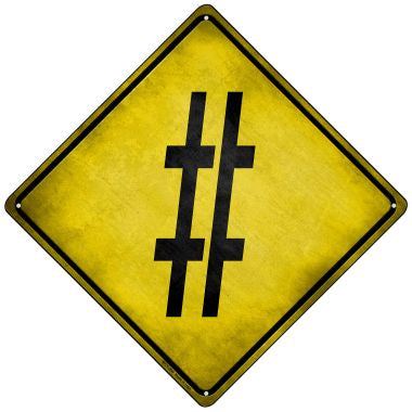 Hashtag Number Symbol Xing Novelty Mini Metal Crossing Sign MCX-294