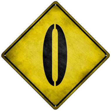 Number 0 Xing Novelty Mini Metal Crossing Sign MCX-297