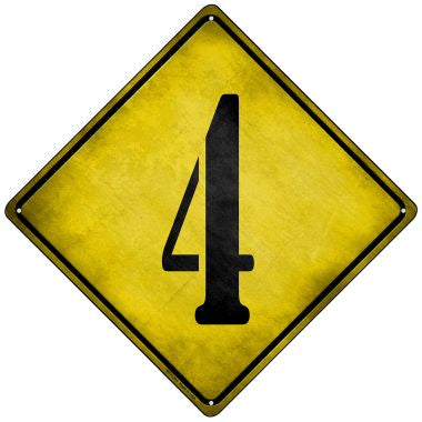 Number 4 Xing Novelty Mini Metal Crossing Sign MCX-301