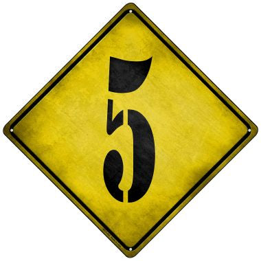 Number 5 Xing Novelty Mini Metal Crossing Sign MCX-302