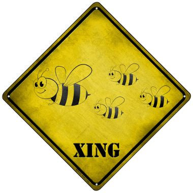 Cartoon Bee Xing Novelty Mini Metal Crossing Sign MCX-312