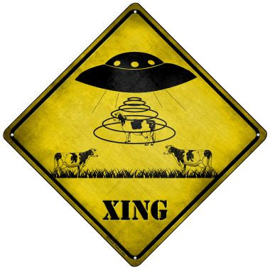 Alien Abduction Xing Novelty Mini Metal Crossing Sign MCX-319