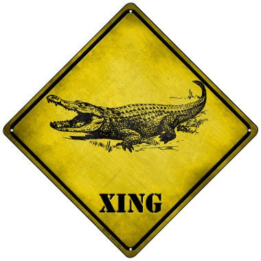 Alligator Xing Novelty Mini Metal Crossing Sign MCX-321