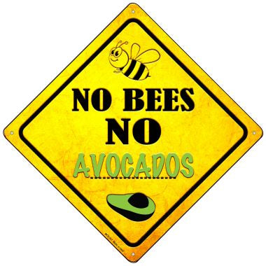 No Bees No Avocados Novelty Mini Metal Crossing Sign MCX-337