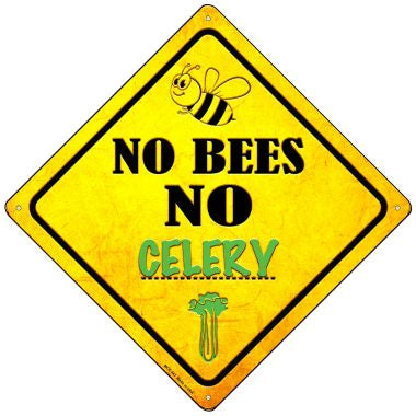 No Bees No Celery Novelty Mini Metal Crossing Sign MCX-343