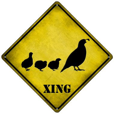 Quail Xing Novelty Mini Metal Crossing Sign MCX-361