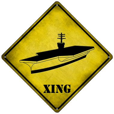 Aircraft Carrier Xing Novelty Mini Metal Crossing Sign MCX-362