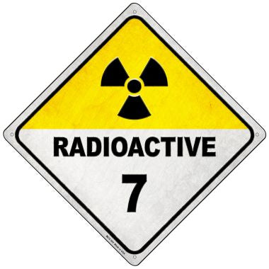 Radioactive 7 Novelty Mini Metal Crossing Sign MCX-364