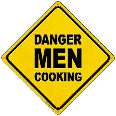 Danger Men Cooking Novelty Mini Metal Crossing Sign MCX-366