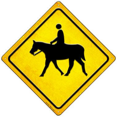 Horse Rider Novelty Mini Metal Crossing Sign MCX-394
