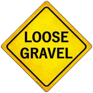 Loose Gravel Novelty Mini Metal Crossing Sign MCX-395