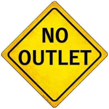No Outlet Novelty Mini Metal Crossing Sign MCX-404