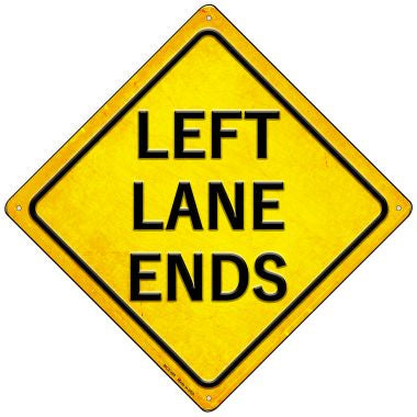 Left Lane Ends Novelty Mini Metal Crossing Sign MCX-405