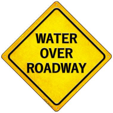 Water Over Roadway Novelty Mini Metal Crossing Sign MCX-426
