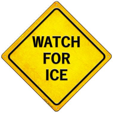 Watch For Ice Novelty Mini Metal Crossing Sign MCX-427