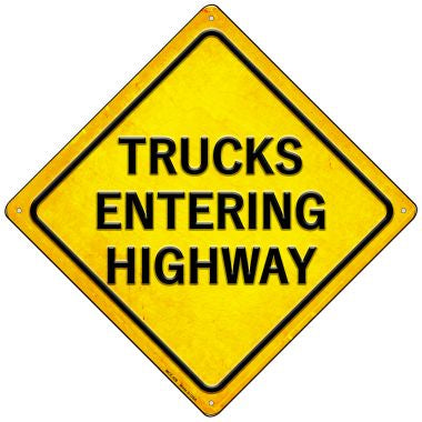 Trucks Entering Highway Novelty Mini Metal Crossing Sign MCX-428