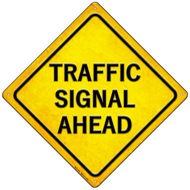 Traffic Signal Ahead Novelty Mini Metal Crossing Sign MCX-429