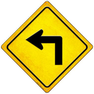 Left Turn Novelty Mini Metal Crossing Sign MCX-443