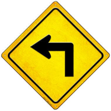 Left Turn Novelty Mini Metal Crossing Sign MCX-443