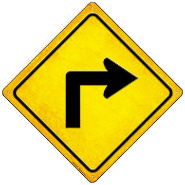 Right Turn Novelty Mini Metal Crossing Sign MCX-444