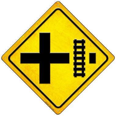 Railroad Crossing Right Novelty Mini Metal Crossing Sign MCX-452