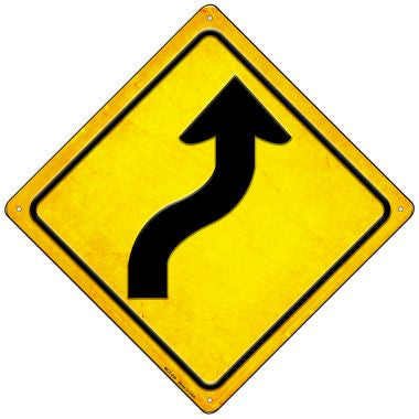 Curve Right Novelty Mini Metal Crossing Sign MCX-454