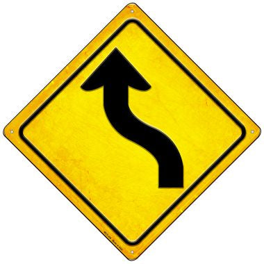 Curve Left Novelty Mini Metal Crossing Sign MCX-456