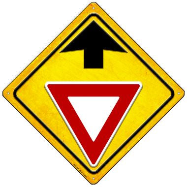 Yield Ahead Novelty Mini Metal Crossing Sign MCX-459