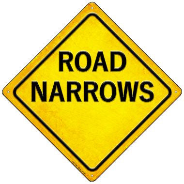 Road Narrows Novelty Mini Metal Crossing Sign MCX-466