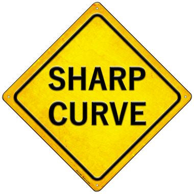 Sharp Curve Novelty Mini Metal Crossing Sign MCX-468