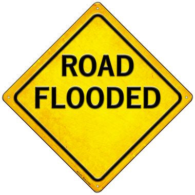 Road Flooded Novelty Mini Metal Crossing Sign MCX-473