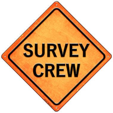 Survey Crew Novelty Mini Metal Crossing Sign MCX-474
