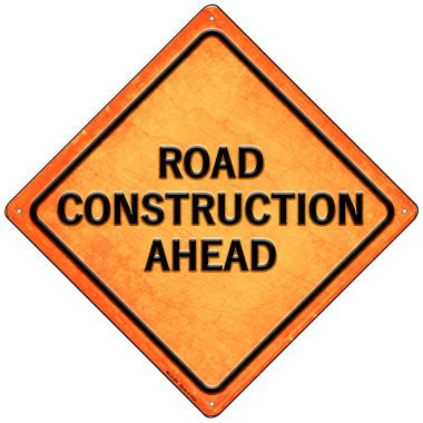 Road Construction Ahead Novelty Mini Metal Crossing Sign MCX-484