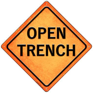Open Trench Novelty Mini Metal Crossing Sign MCX-489