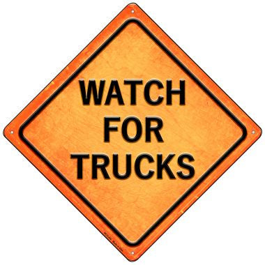 Watch For Trucks Novelty Mini Metal Crossing Sign MCX-492