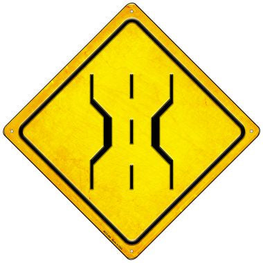 Road Narrows Novelty Mini Metal Crossing Sign MCX-499