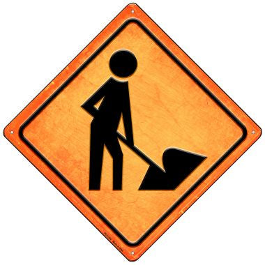 Worker Ahead Novelty Mini Metal Crossing Sign MCX-502