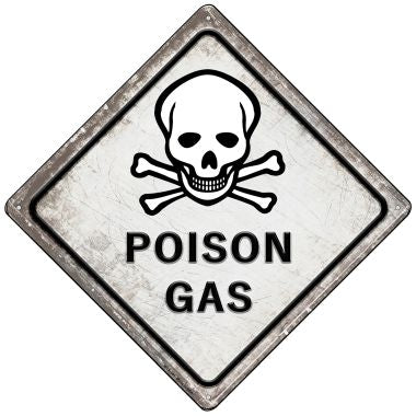 Poison Gas Novelty Mini Metal Crossing Sign MCX-541