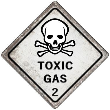 Toxic Gas Novelty Mini Metal Crossing Sign MCX-543