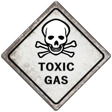 Toxic Gas Novelty Mini Metal Crossing Sign MCX-544