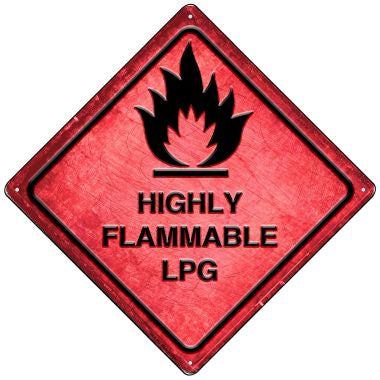 Highly Flammable LPG Novelty Mini Metal Crossing Sign MCX-553