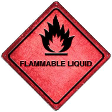 Flammable Liquid Novelty Mini Metal Crossing Sign MCX-557