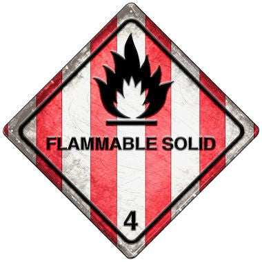 Flammable Solid Novelty Mini Metal Crossing Sign MCX-561