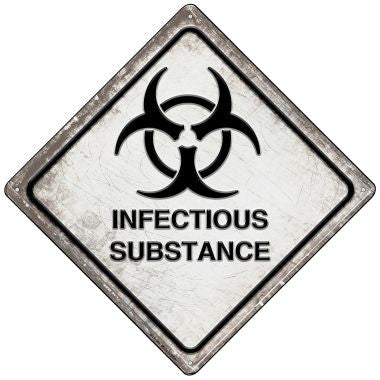 Infectious Substance Novelty Mini Metal Crossing Sign MCX-564