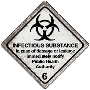 Infectious Substance Novelty Mini Metal Crossing Sign MCX-565