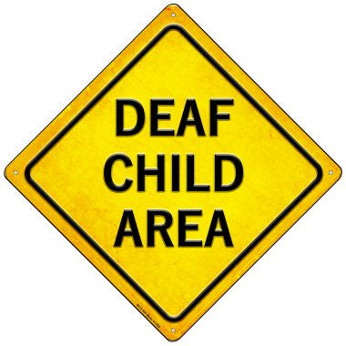 Deaf Child Area Novelty Mini Metal Crossing Sign MCX-580