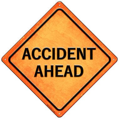Accident Ahead Novelty Mini Metal Crossing Sign MCX-582