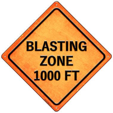 Blasting Zone 1000ft Novelty Mini Metal Crossing Sign MCX-584